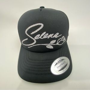 Selena Foam Trucker Style Mesh Snapback Hat Cap Glitter Vintage